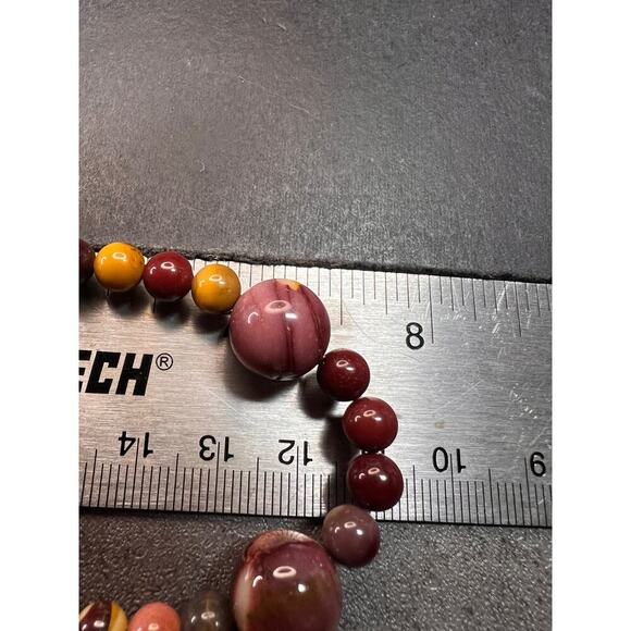 NEW Mookaite Jasper station 36 inch necklace with sterling silver clasp - Picture 13 of 15